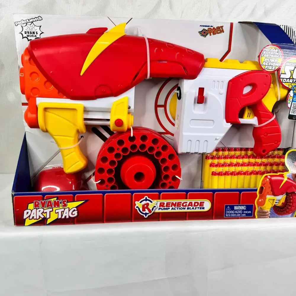 Ryan's World Foam Dart Tag Renegade Rapid Fire Barrel Blaster‎